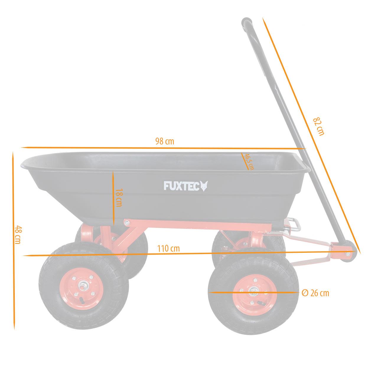 FUXTEC garden tipper cart FX-KW2175 in black