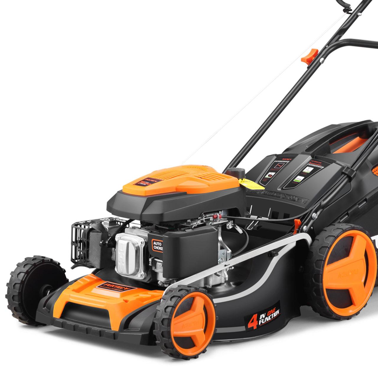 Petrol lawnmower 196cc cutting width 501mm -mowing, collecting, mulching, side discharge FUXTEC RM5196