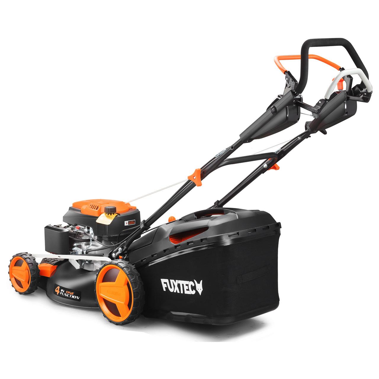 FUXTEC petrol 196cc self-propelled lawnmower 6HP - 501mm cutting width 4in1 mulching, side-discharge, 60l grass collector - RM5196PRO